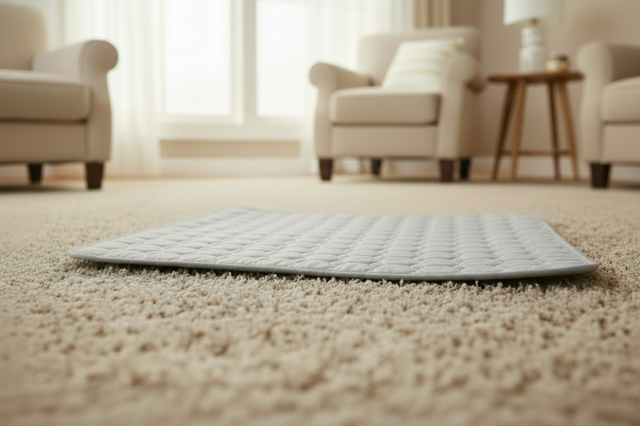 Tapis gris seul - ambiance lumineuse élégante